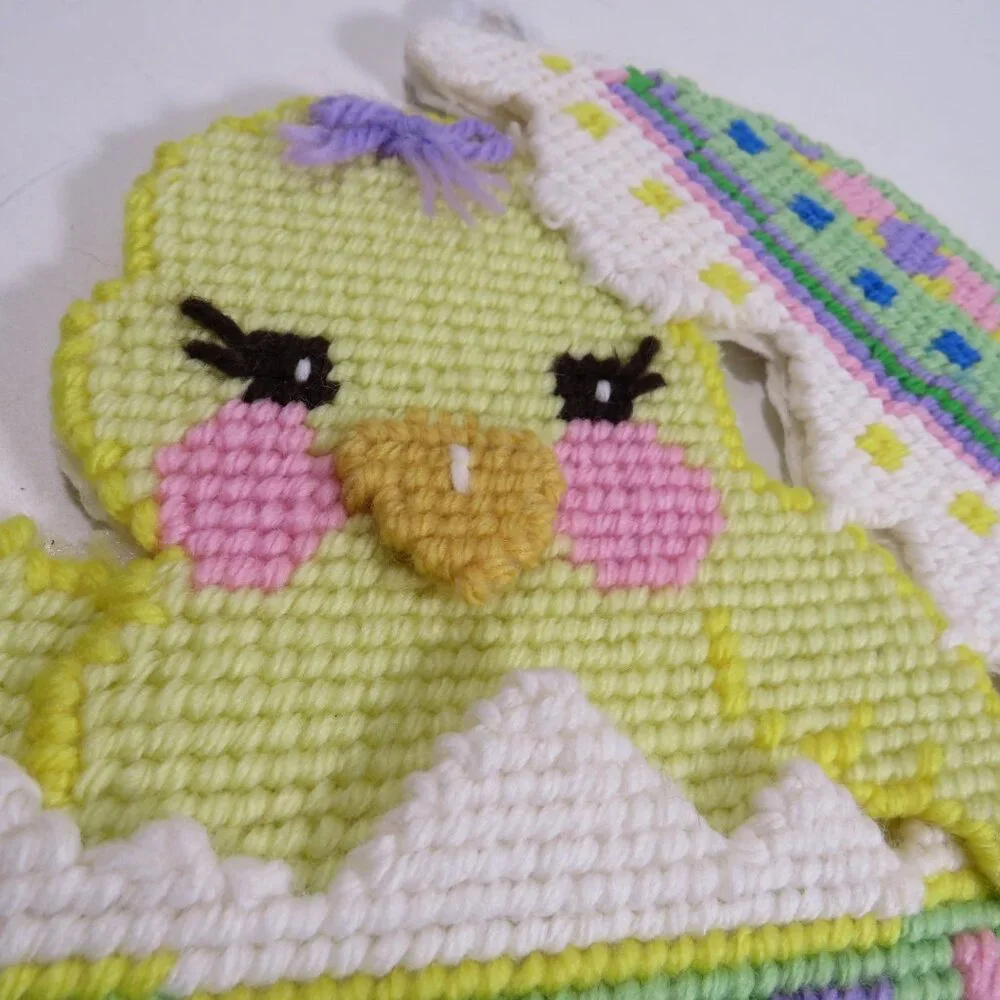 Easter Chick & Rabbit Plastic Canvas & Tulip Felt Wall Decor (or placemats)